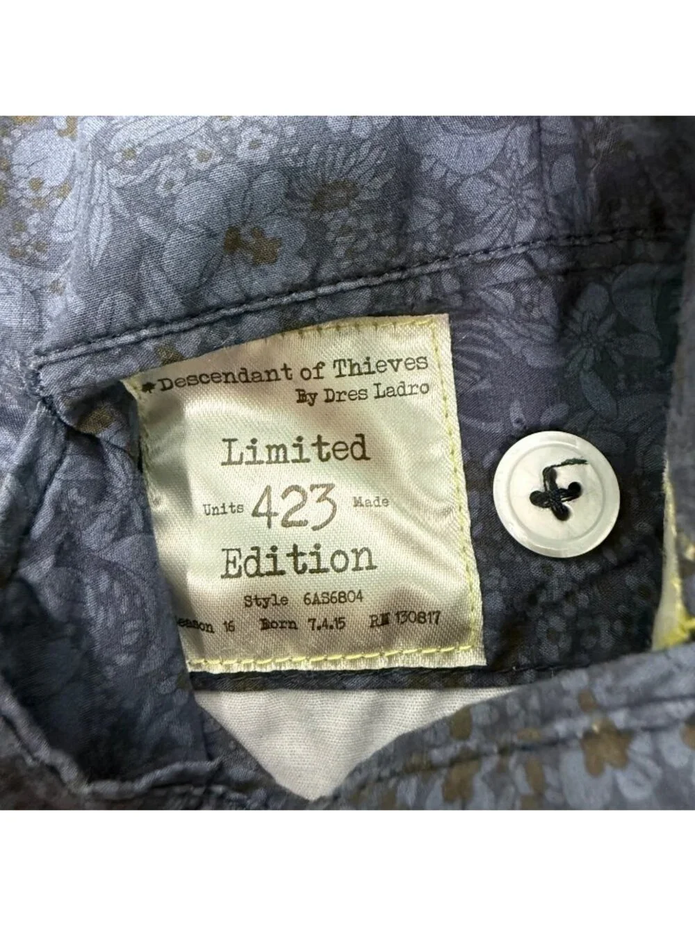 SZ 31 REVERSIBLE Descendants of Thieves Dres Ladro  Floral Oxford Mens Shorts